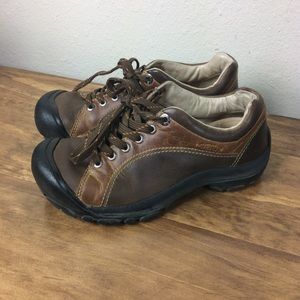 Keen Briggs Walking Sneakers Brown Leather Shoes